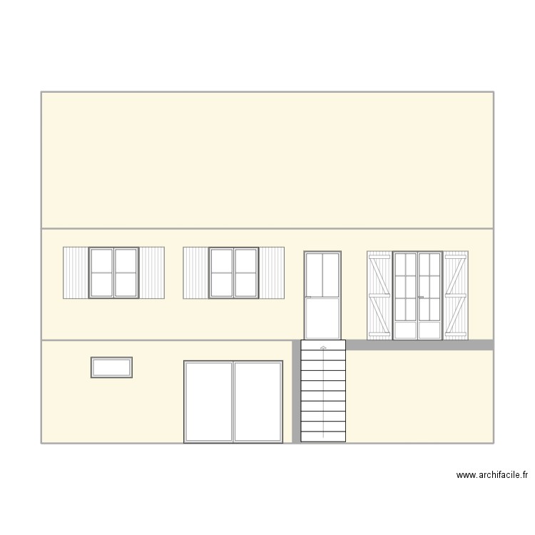 facade maison. Plan de 4 pièces et 91 m2