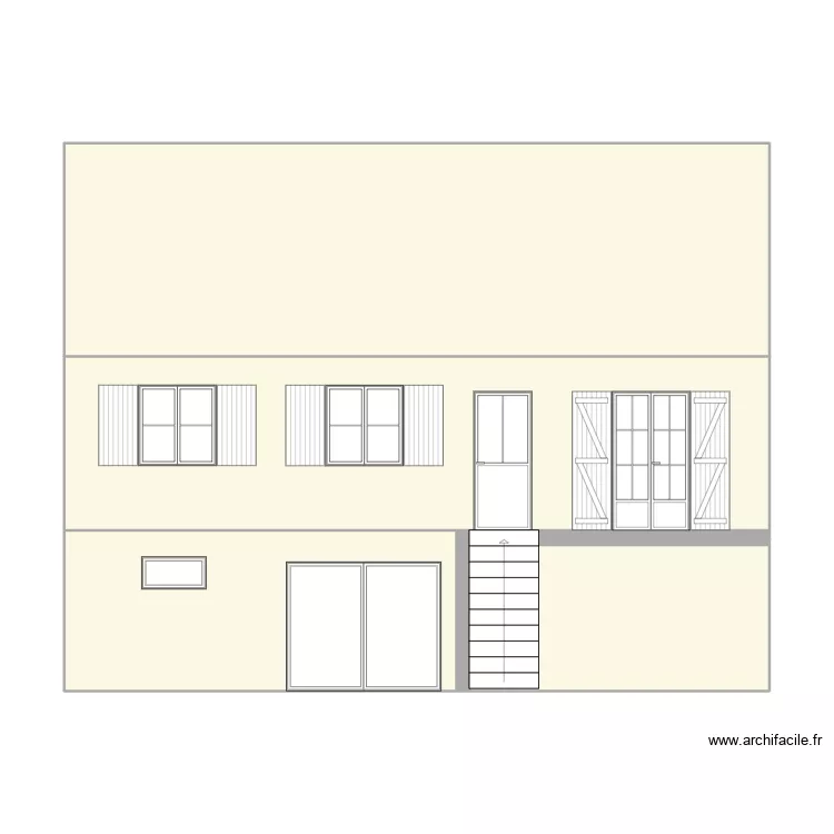 facade maison. Plan de 