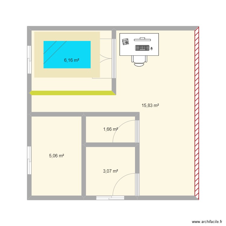 plan 1. Plan de 5 pièces et 32 m2
