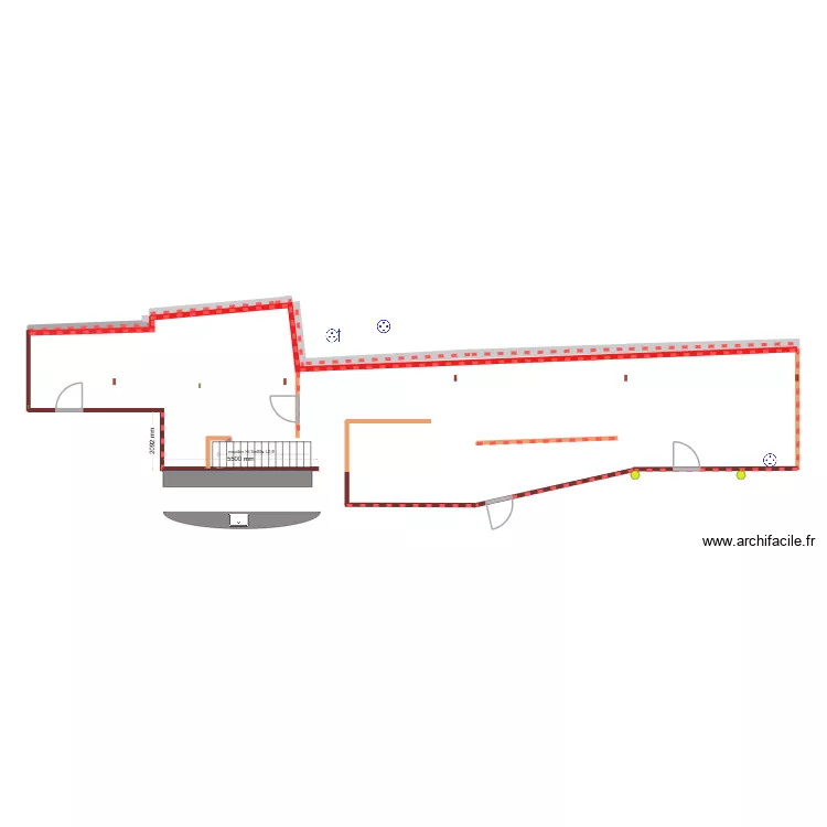 cuisine r&eacute;serves vide. Plan de 
