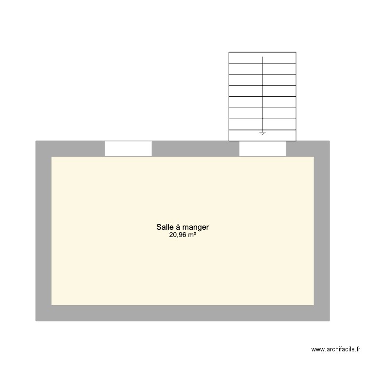 projet existant. Plan de 1 pièce et 21 m2