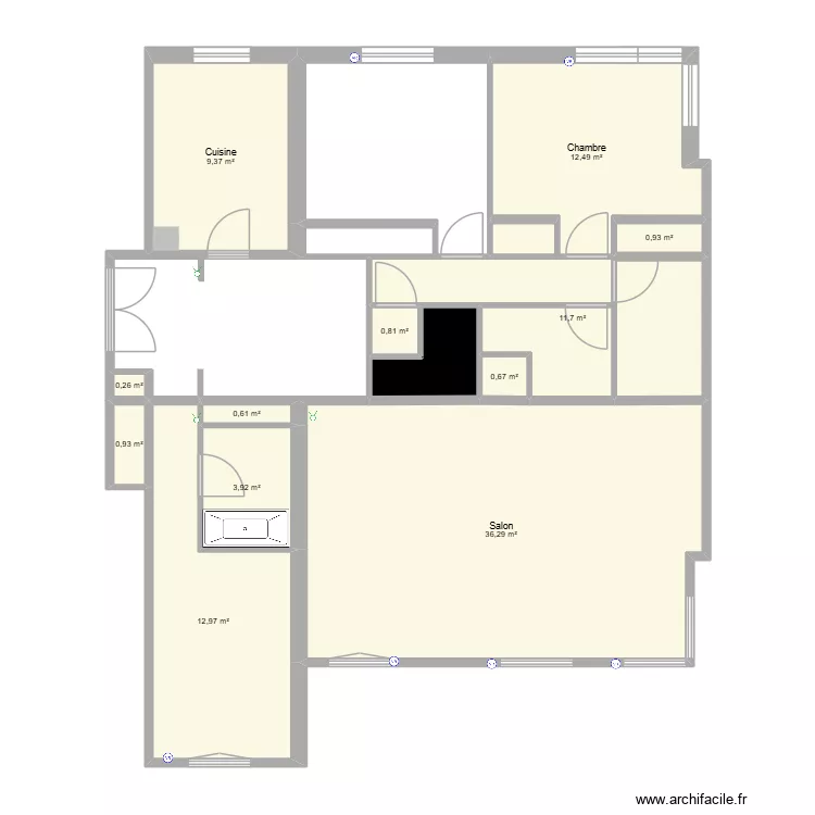 COTEAU bonnes dimensions. Plan de 13 et 93 m² COTEAU bonnes dimensions. Plan de 13 et 93 m²