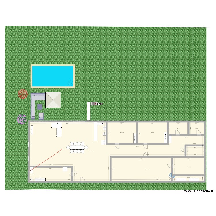 Maison si. Plan de 7 pièces et 370 m2