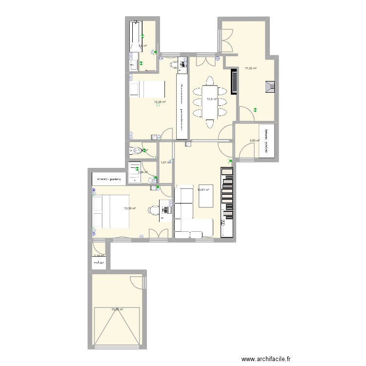 DAN BUGA - PROJET MAISON PUBLIC - PLAN PROJET VB. Plan de 12 pièces et 87 m2