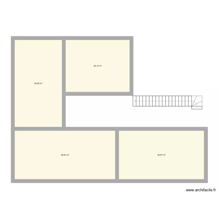 &eacute;tage. Plan de 4  et 99 m²