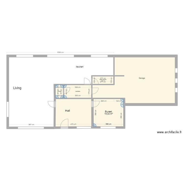 berkenlaan 81. Plan de 4 pièces et 25 m2