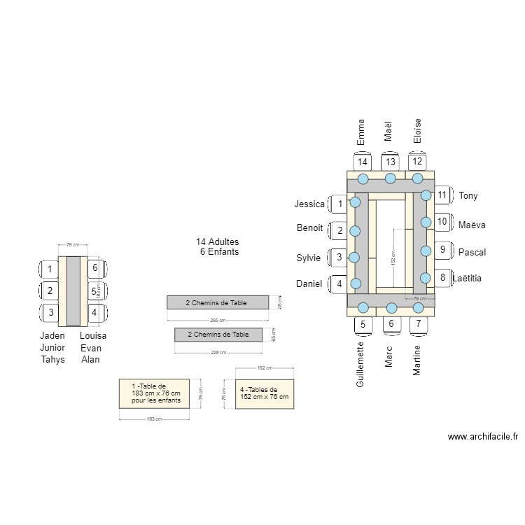 Plan de table  Noël 2023. Plan de 0 pièce et 0 m2