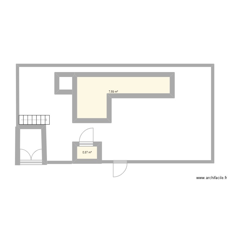 Francis Dausse. Plan de 2 pièces et 9 m2