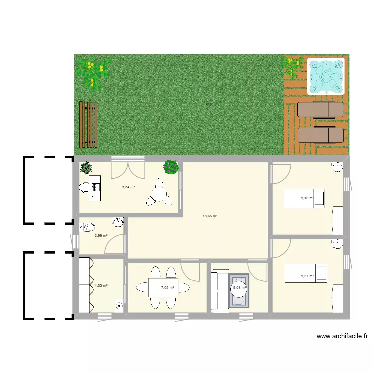 plan insitut sujet pmr. Plan de 8  et 66 m²