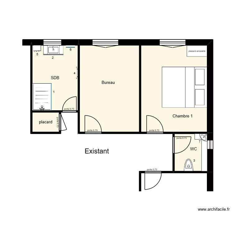 Ben Ammar Existant. Plan de 5 et 30 m² Ben Ammar Existant. Plan de 5 et 30 m²