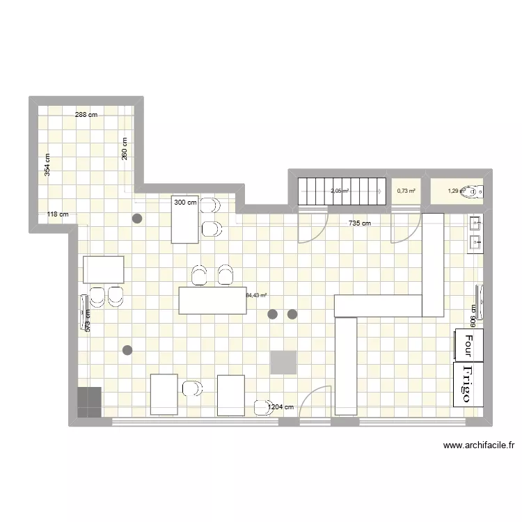pztiss. Plan de 4  et 88 m²