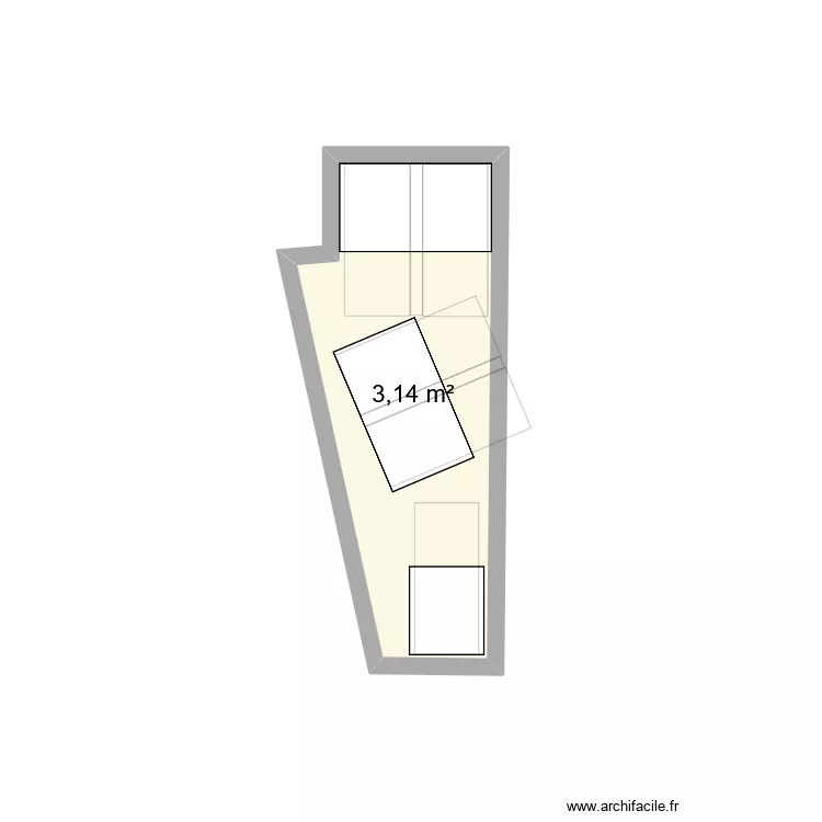 appart. Plan de 1  et 3 m²