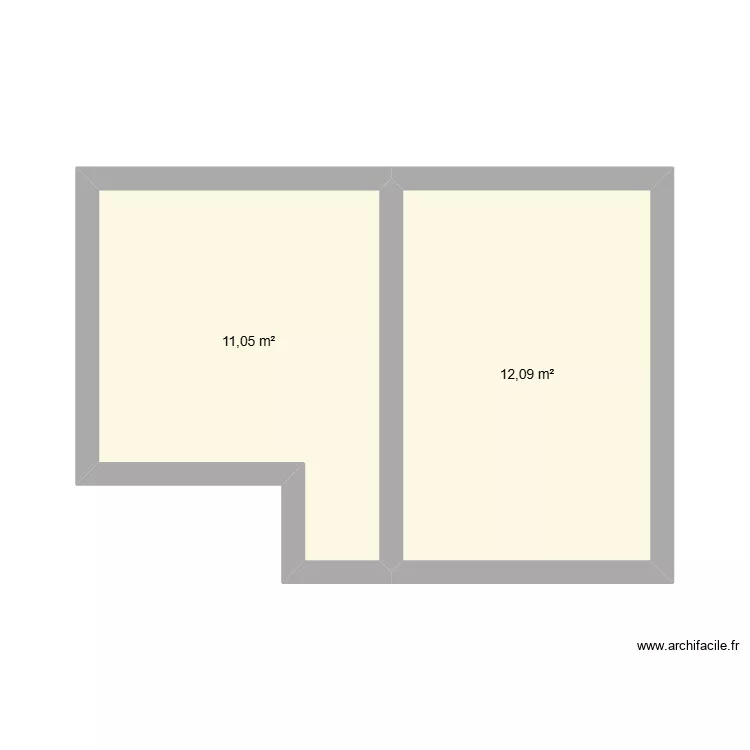 DEUX CHAMBRE. Plan de 2 et 23 m² DEUX CHAMBRE. Plan de 2 et 23 m²