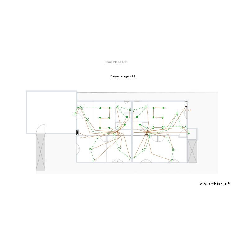 Elec éclairage R+1 Bégaar. Plan de 0 pièce et 0 m2