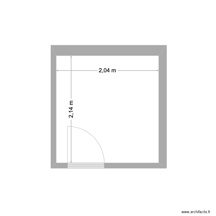 sdb 5 juillet. Plan de 1 pièce et 4 m2
