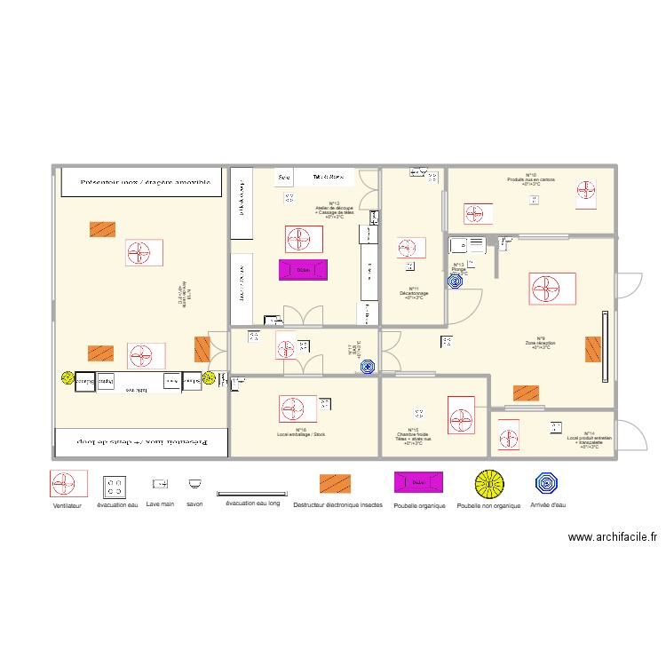 Plan appatage 2. Plan de 10 pièces et 64 m2