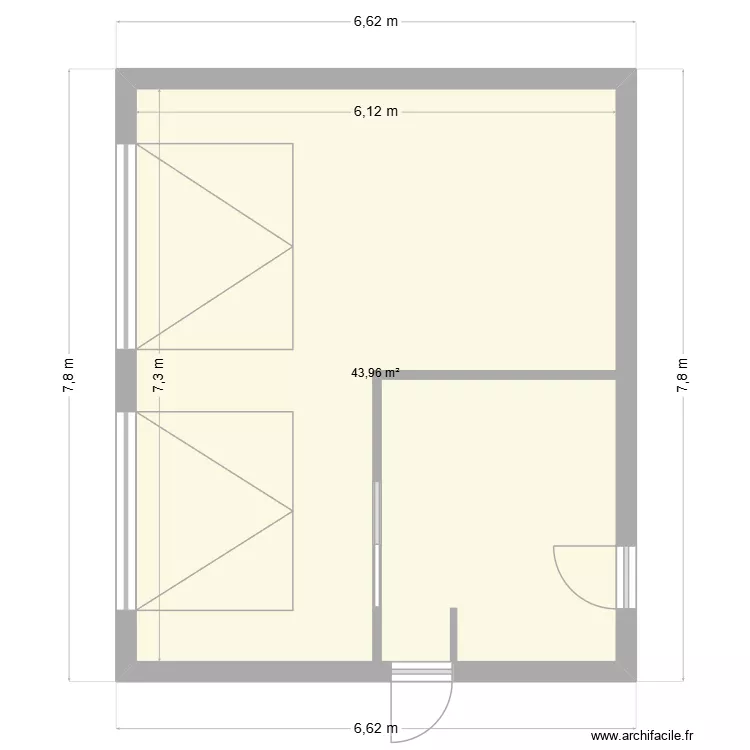 felten. Plan de 1  et 44 m²