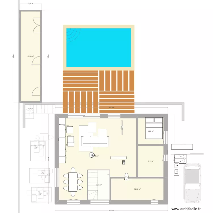 25-11 invers&eacute; devant std gauche vie Ouest entr&eacute;e droite. Plan de 17  et 260 m²