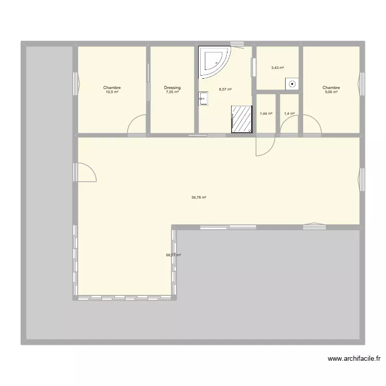 maison de l'amour. Plan de 9  et 168 m²
