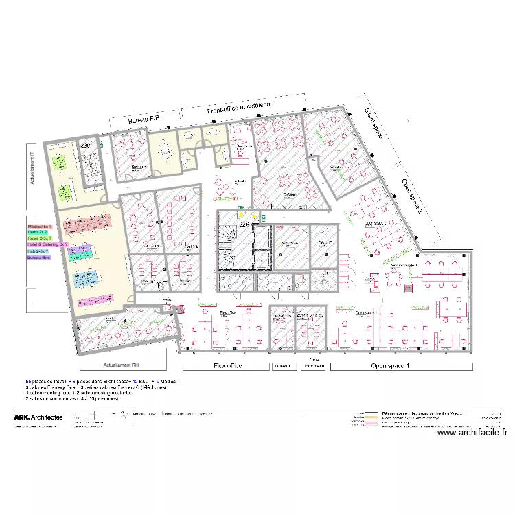 F16 + Flon Option 3. Plan de 25  et 641 m²