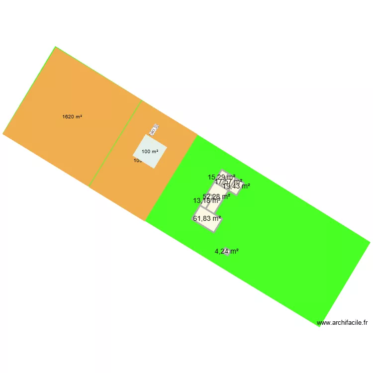 Maison parents. Plan de 7  et 184 m²