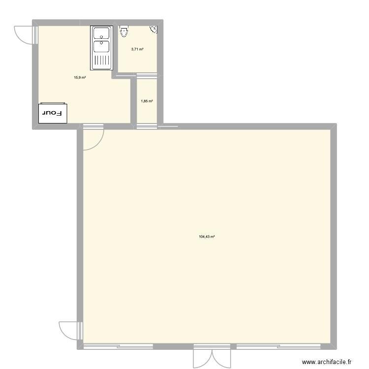 salle seminaire v2. Plan de 4 pièces et 126 m2