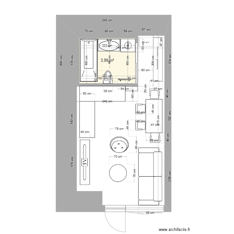 LOT 3.2 Saint Etienne de Tinée.. Plan de 2 pièces et 8 m2