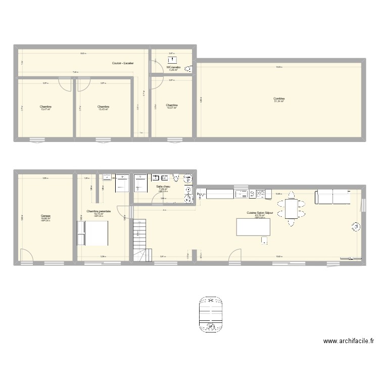 fontaine maria. Plan de 10 pièces et 222 m2