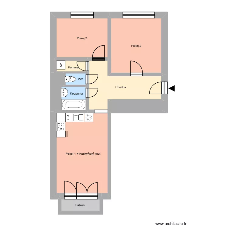 Zelen&aacute; 2516, byt 6. Plan de 14  et 180 m²