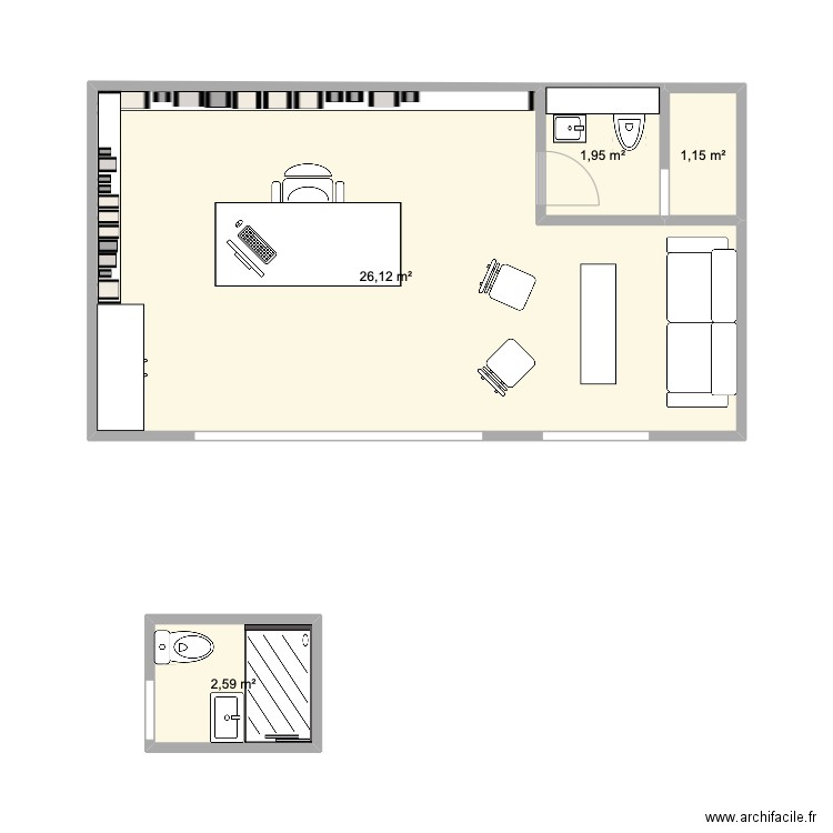 plan studio acacias electricite. Plan de 4 pièces et 32 m2