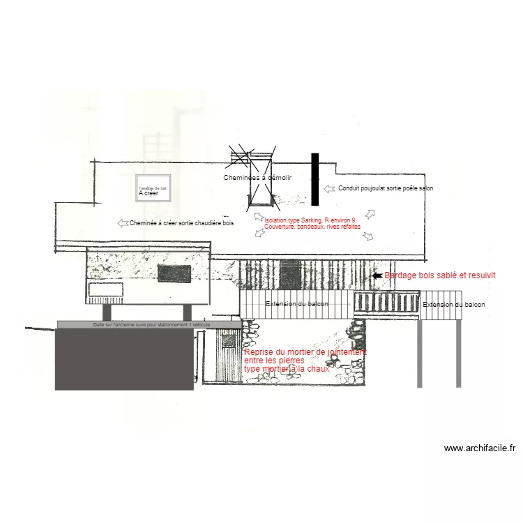 Projet Fa&ccedil;ade Nord Ouest 2. Plan de 