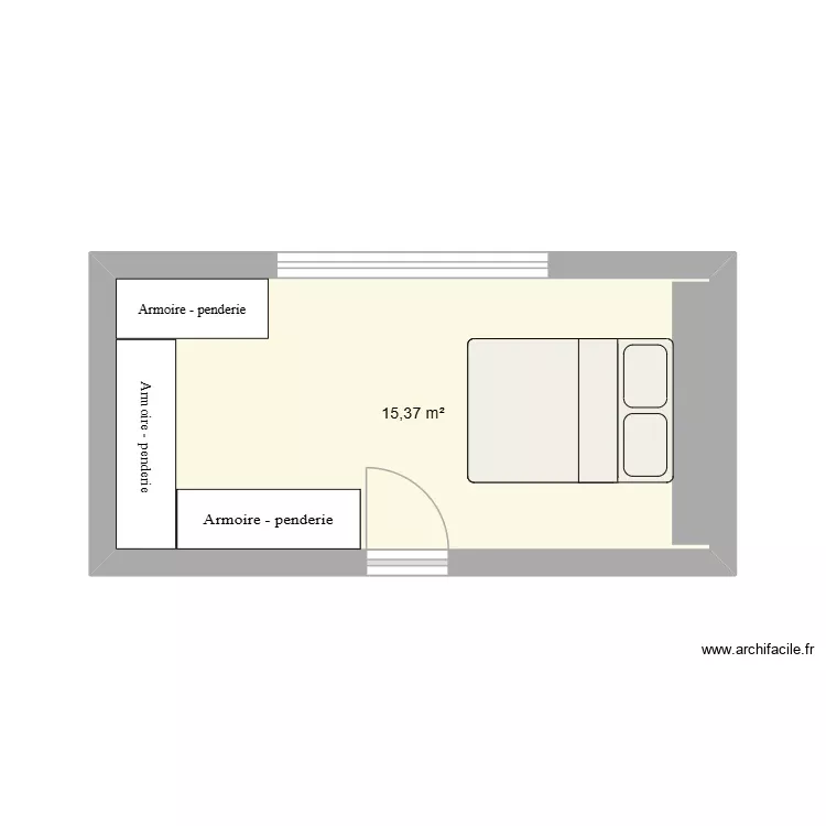 chambre maman. Plan de 1 Pièce et 15 m²