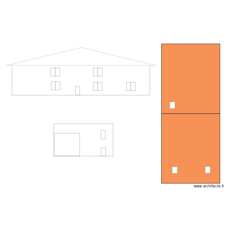 facade côté. Plan de 0 pièce et 0 m2