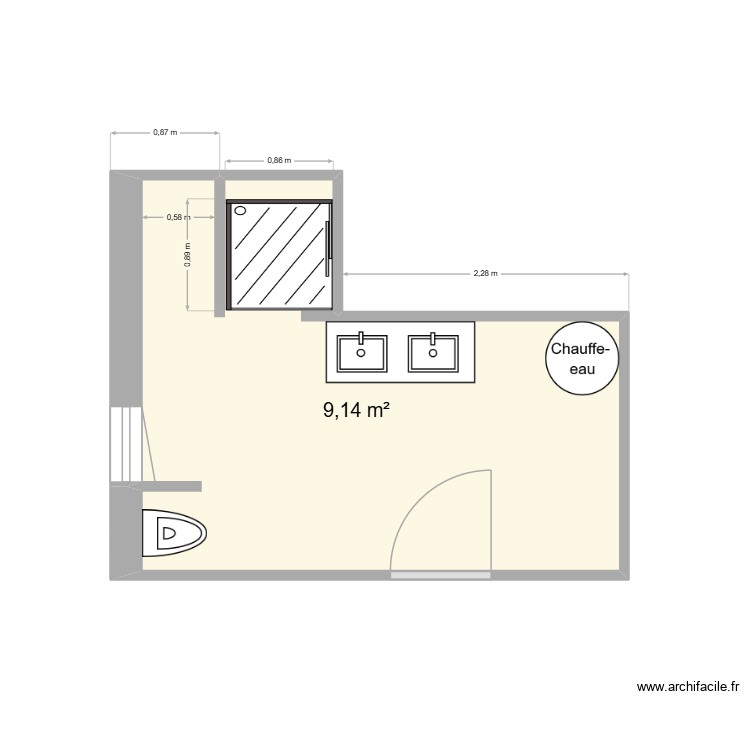 plan sdb. Plan de 0 pièce et 0 m2