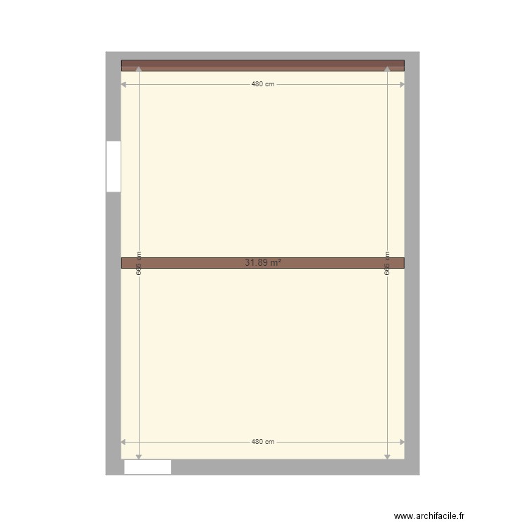 Grenier  Salle comune. Plan de 1 pièce et 32 m2