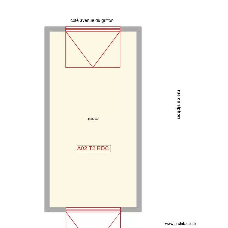 A02 SORGUES avant. Plan de 1  et 47 m²
