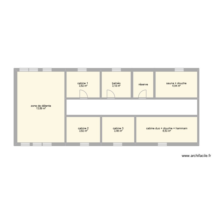 plan du spa. Plan de 0 pièce et 0 m2