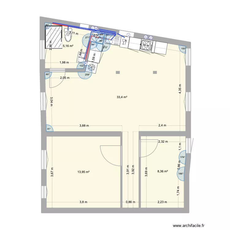 21/04 plan - nn. Plan de 4  et 61 m²