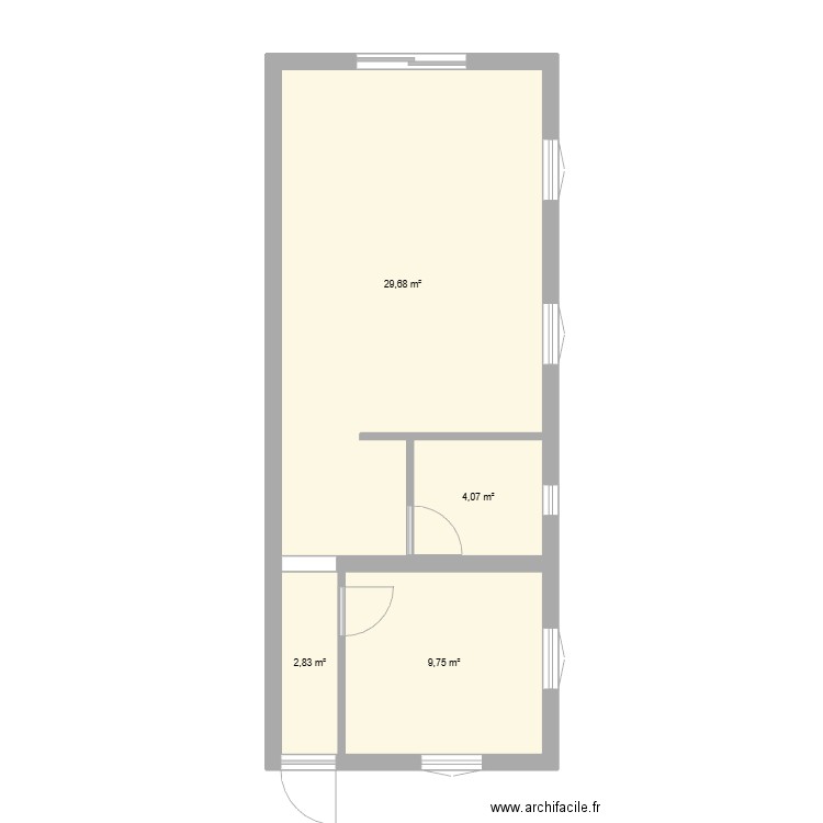 Appartement2. Plan de 4 pièces et 46 m2