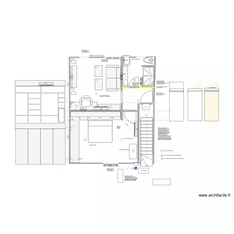 test* Remise:  2 chambres + SDB projet 3/apr&egrave;s la vente bis. Plan de 16 Pièces et 44 m²