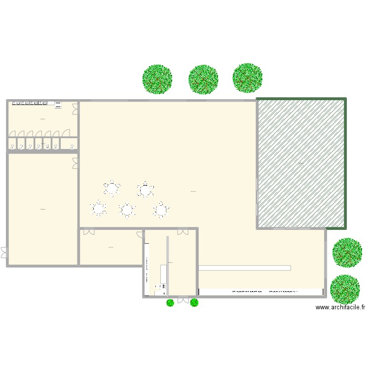 Espace Event. Plan de 7 pièces et 1046 m2