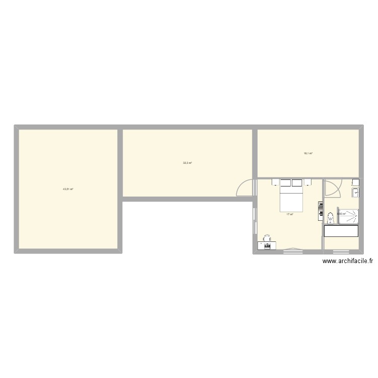 plan pour construction neuve. Plan de 5 pièces et 120 m2