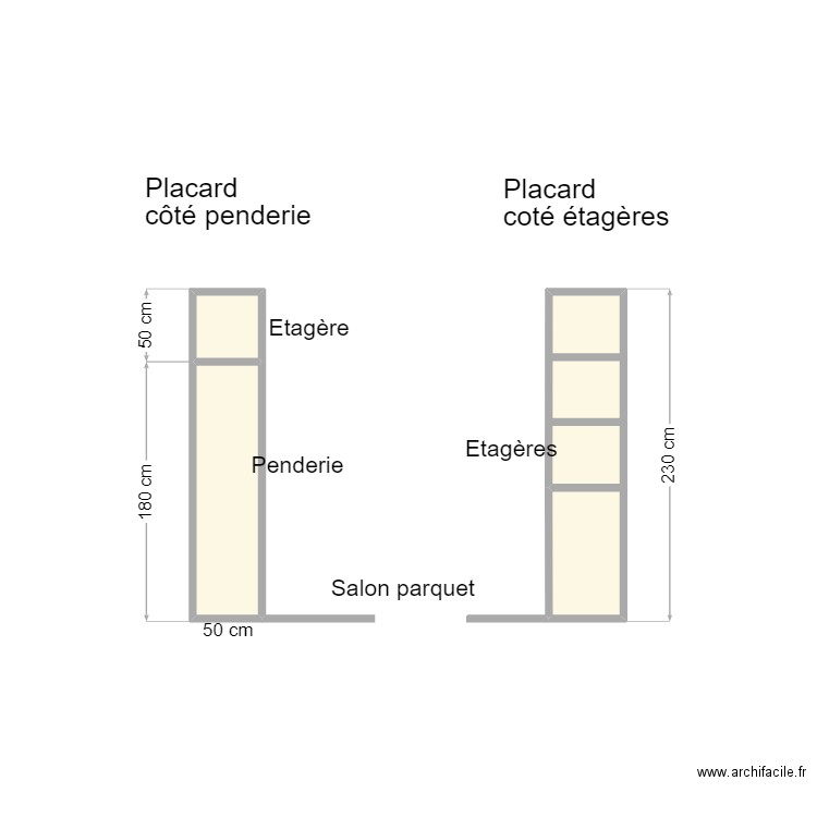 Plan Projet 34 Chomel . Plan de 3 pièces et 2 m2