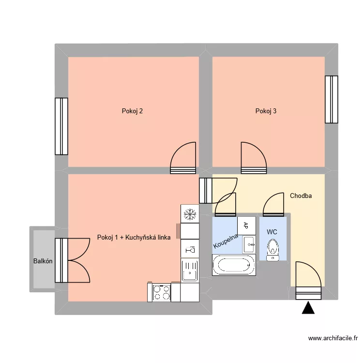 17. listopadu 748, byt 16. Plan de 12  et 180 m²