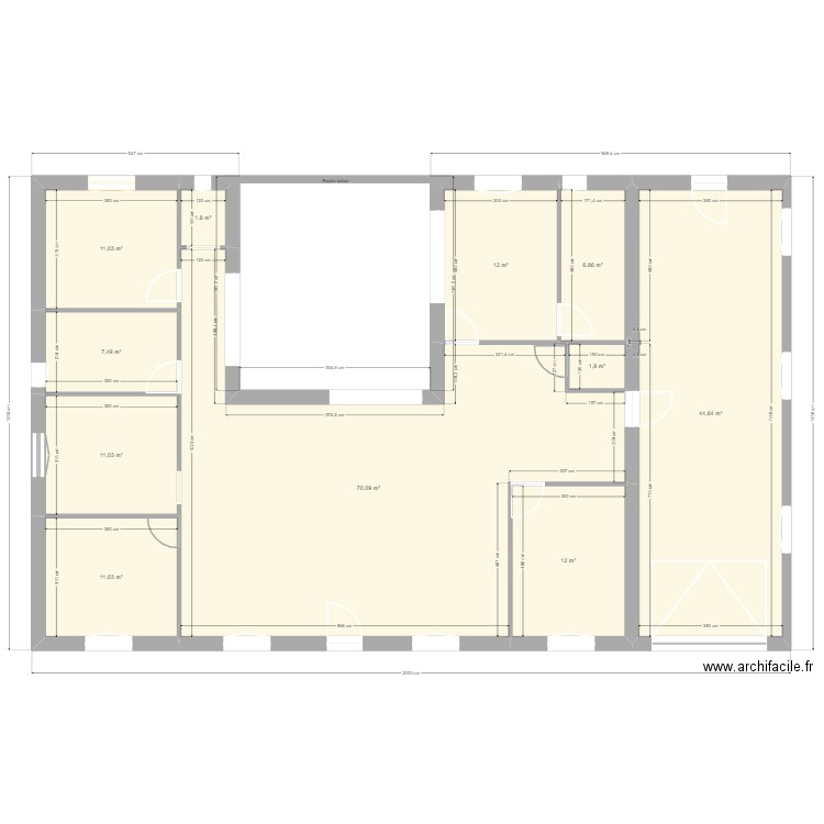 david mun. Plan de 11 pièces et 190 m2