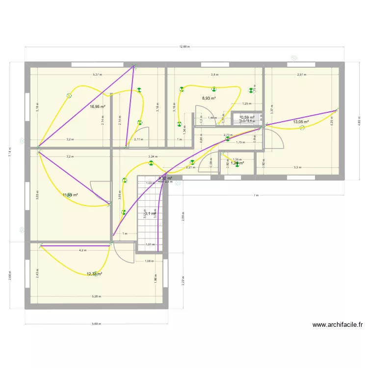 32 D. Plan de 13  et 159 m²