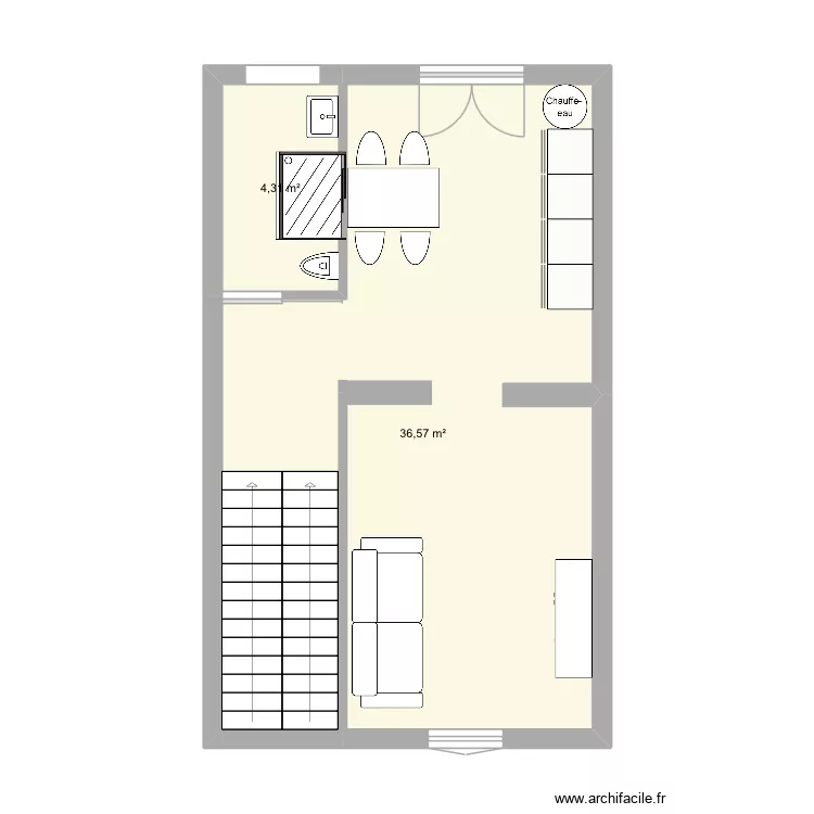 Lallier 5 &eacute;tage 1. Plan de 2  et 41 m²