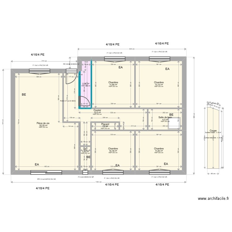 ML25001568. Plan de 16 pièces et 202 m2