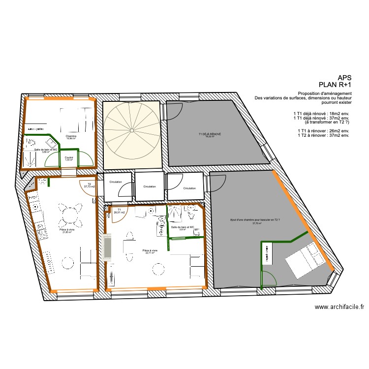 LIMOGES BIS. Plan de 131 pièces et 1390 m2
