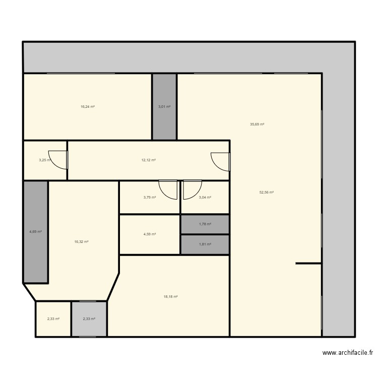 Plan AMRAM11. Plan de 16 pièces et 182 m2